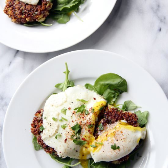 Quinoa Cakes with a Fried Egg