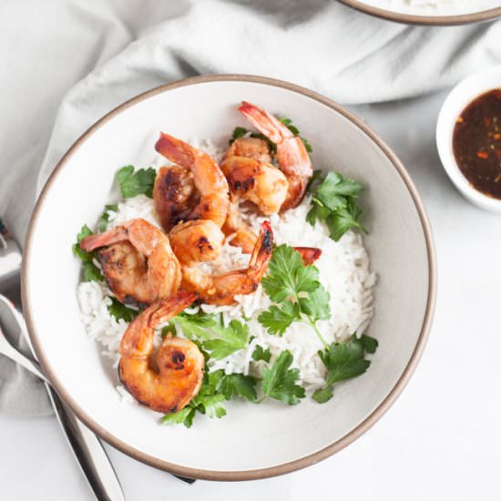 Bourbon and Honey Garlic Shrimp