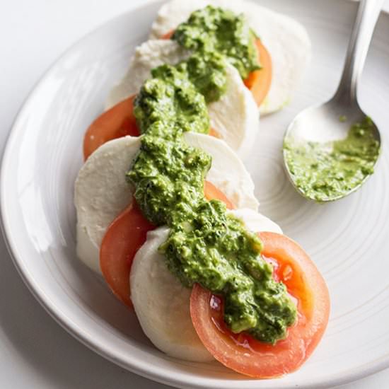 Caprese Salad with Kale Pesto