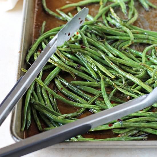 sweet & spicy green beans