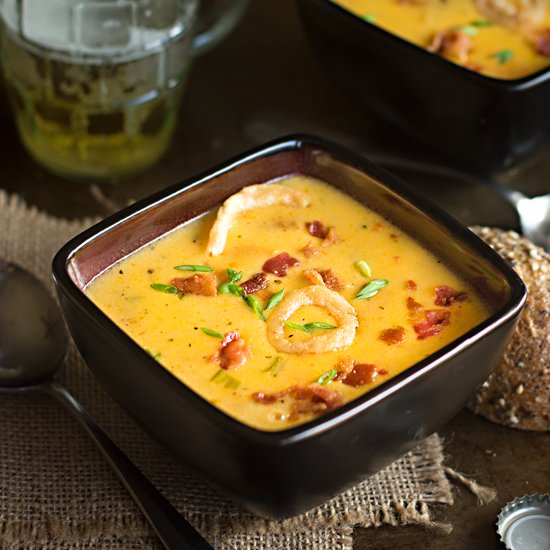 Beer and Cheddar Soup