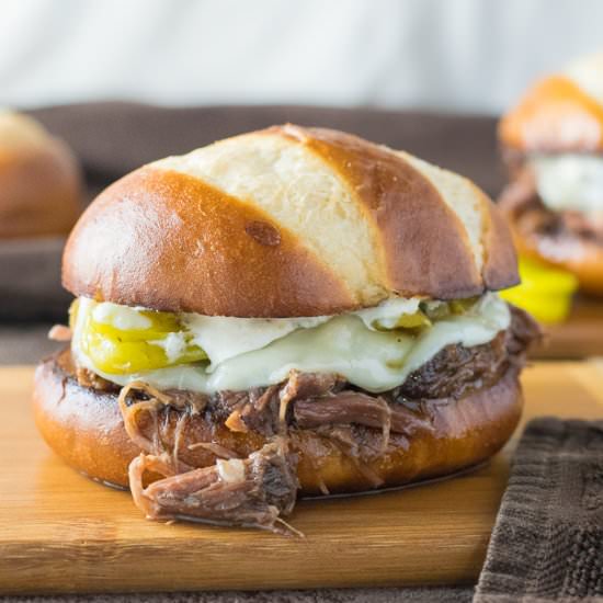 Crock Pot Mississippi Roast Sandwich