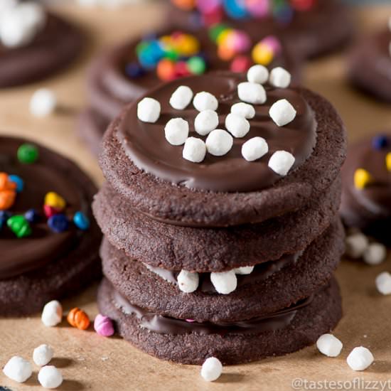 Iced Chocolate Shortbread Cookies