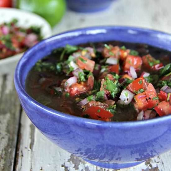 Black Bean Soup with Lime Salsa