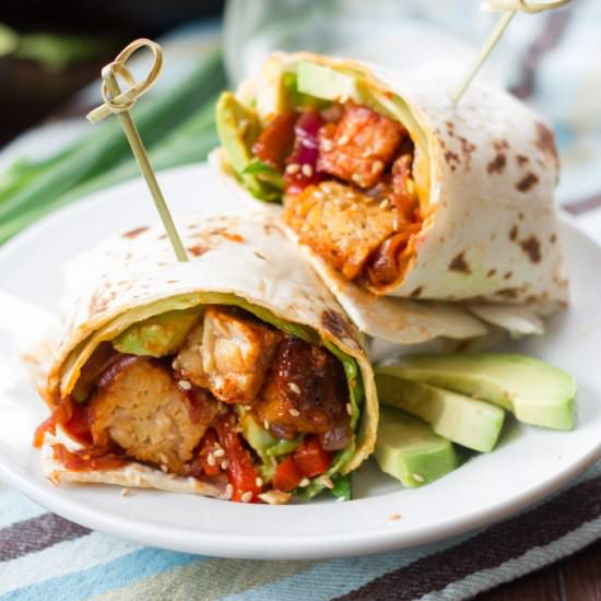 Korean Barbecue Tempeh Wraps