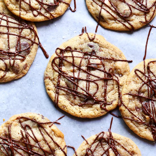 Chocolate Toffee Pretzel Cookies