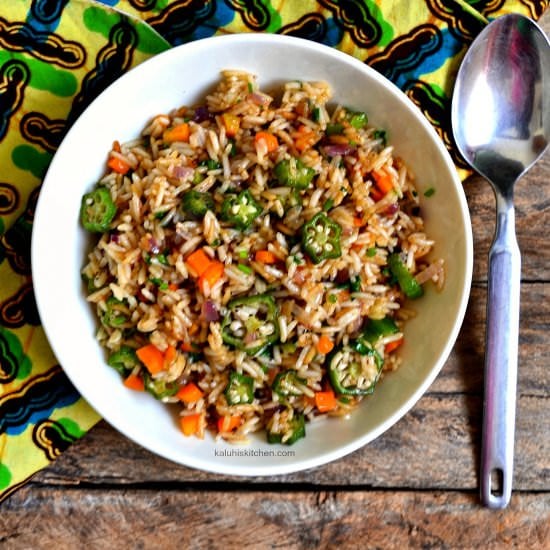 Rosemary and Okra Fried Rice