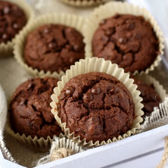 Double Chocolate Lentil Muffins