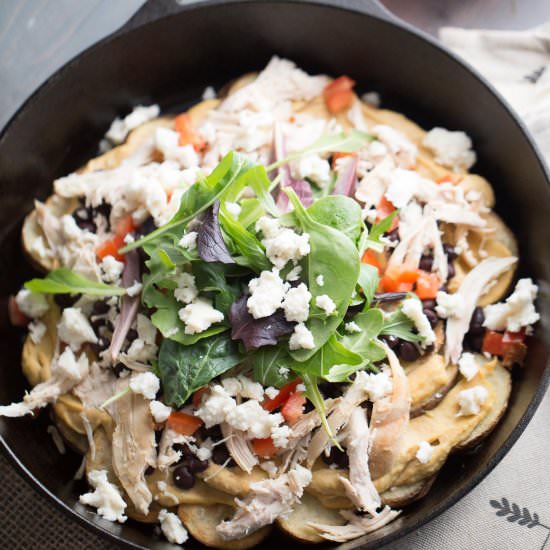 Hummus Topped Irish Nachos