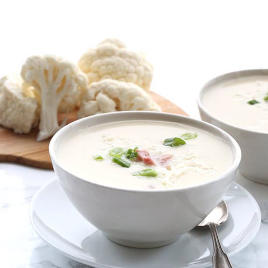 Slow Cooker Ham & Cauliflower Soup