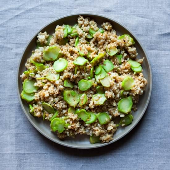 Broccoli Stem & Brown Rice Stir Fry