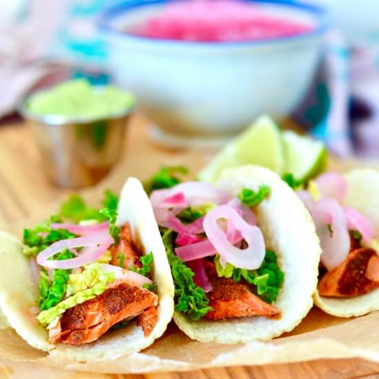 Spice Rubbed Salmon Tacos