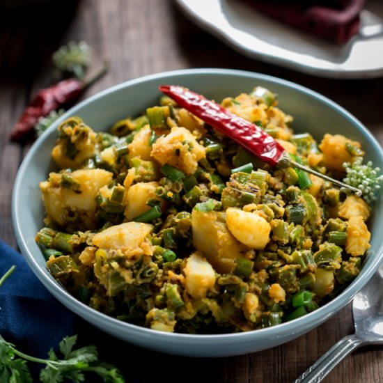 Spring Onion Potato Sabzi