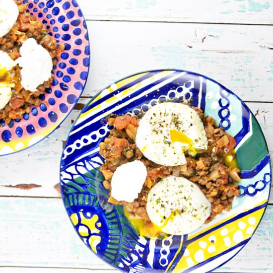Indian Spiced Lentils with Eggs