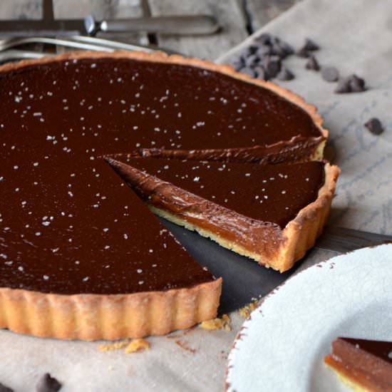 Dulce de Leche and Chocolate Tart