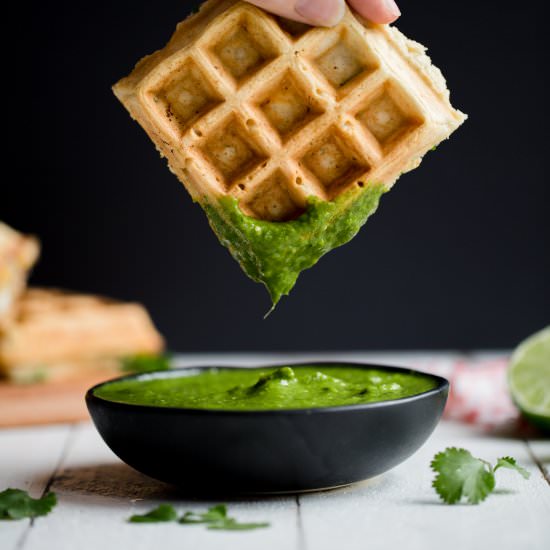 Mexican Waffles with Salsa Verde