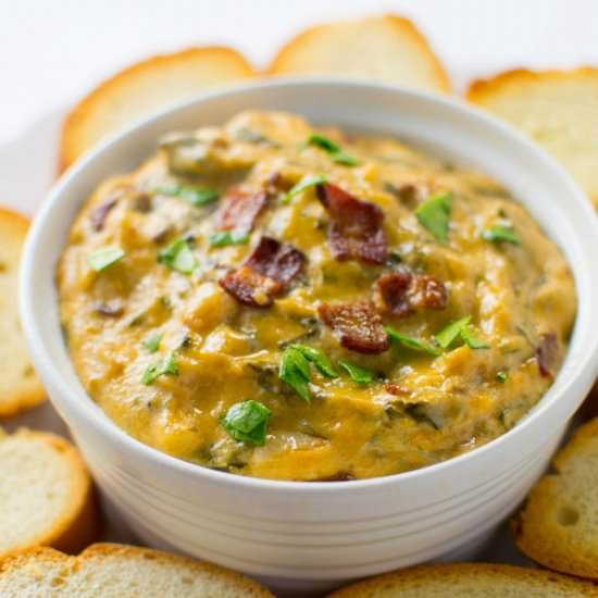 Slow Cooker Spinach Bacon Dip