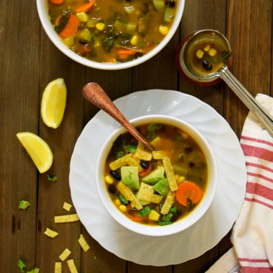 Southwest Chipotle Soup with Greens