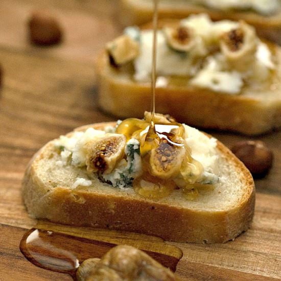 Roquefort and Fig Spelt Crostini