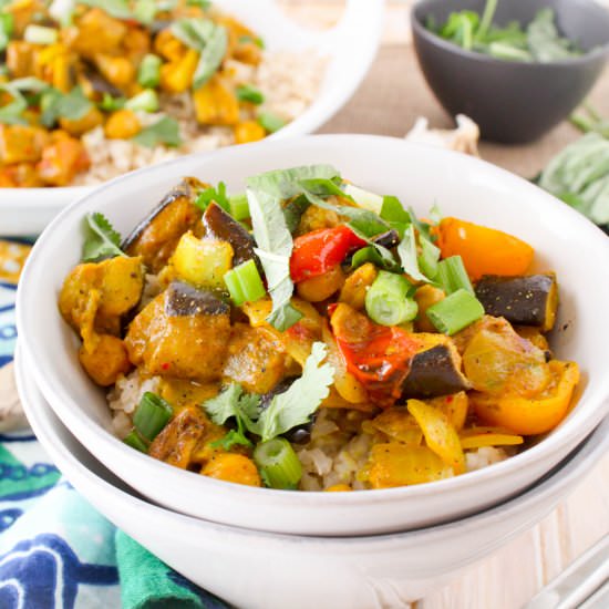 Roasted Eggplant Coconut Curry