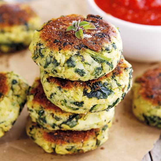 Garlicky Potato and Spinach Patties