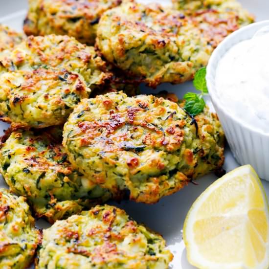 Oven Baked Zucchini and Feta Cakes