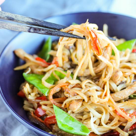 Pork Udon Noodle Stir Fry