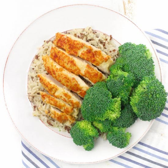 3 Ingredient Hummus Crusted Chicken