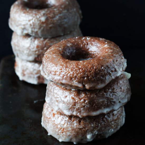 Baked Glazed Chocolate Doughnuts