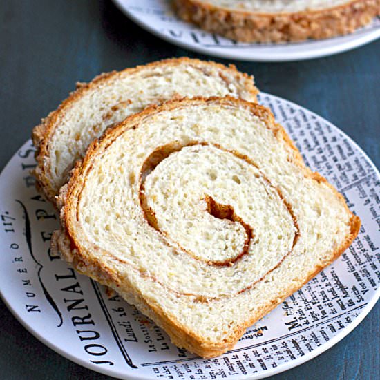 Honey Oat Cinnamon Swirl Bread