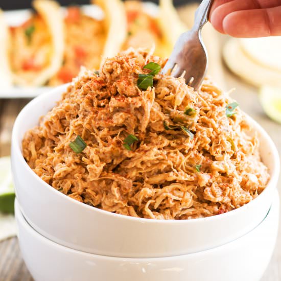 Slow Cooker Salsa Shredded Chicken