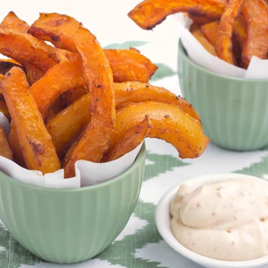 Squash Fries with Chipotle Mayo