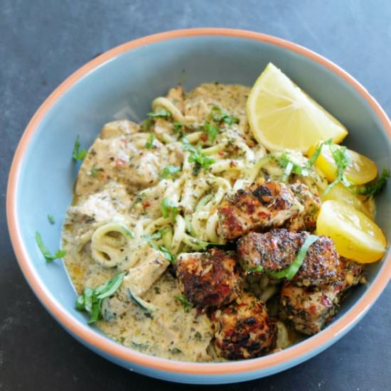 Coconut Salmon Zucchini Noodles