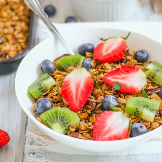 Sweet and Salty Maple Pecan Granola