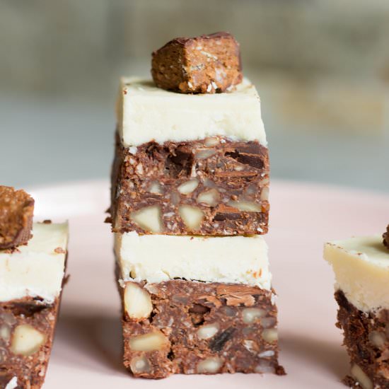 White Chocolate Coated Crunch Slice