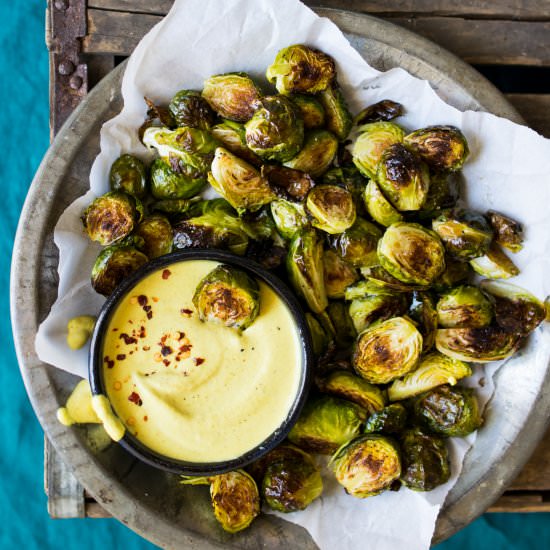 Brussels with Cashew Curry Sauce