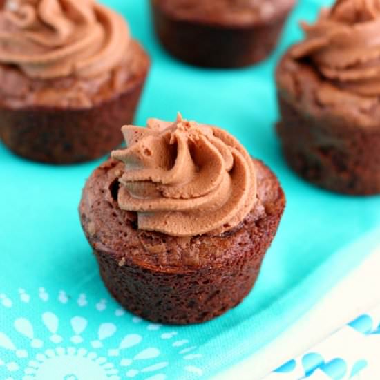 Brownie Bites with Nutella Frosting