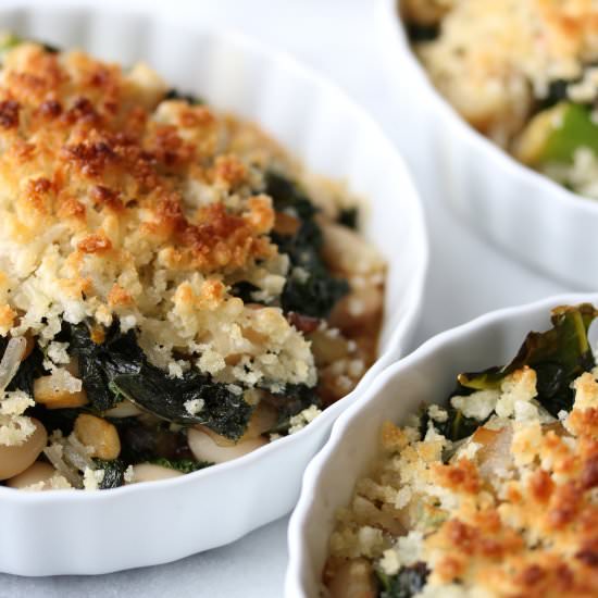 Greens and beans gratin