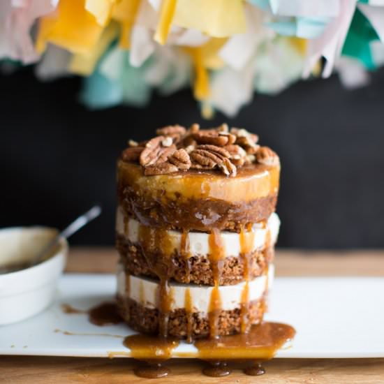 Vegan Caramel Pecan Pie Cheesecake