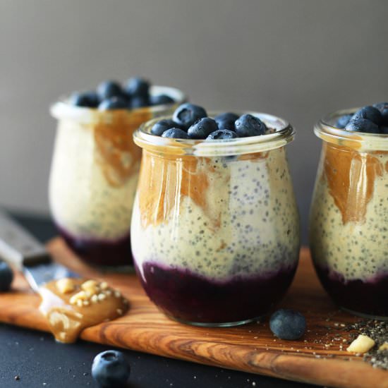 Peanut Butter & Jelly Chia Pudding