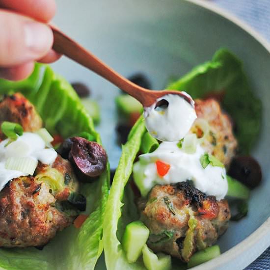 Greek Meatballs with Lemon Yogurt