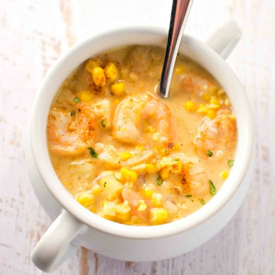 Cajun Corn and Shrimp Chowder