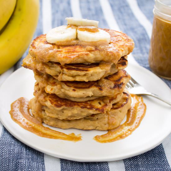 Peanut Butter, Banana and Kefir Pancakes