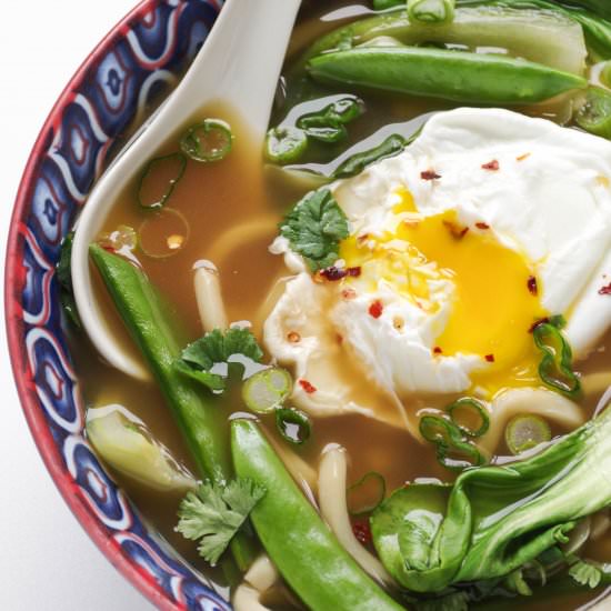 Udon Noodle Soup with Poached Egg