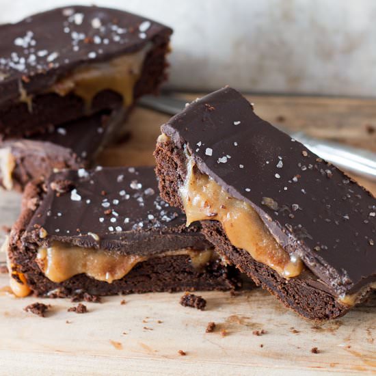 Salted Chocolate and Caramel Bars