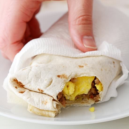 Freezer Breakfast Burritos