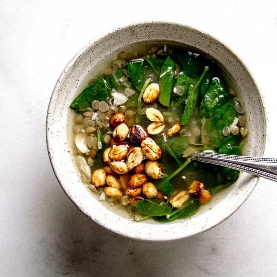 Spinach lentil soup