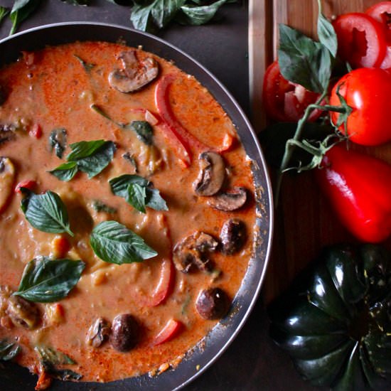 winter squash red thai curry