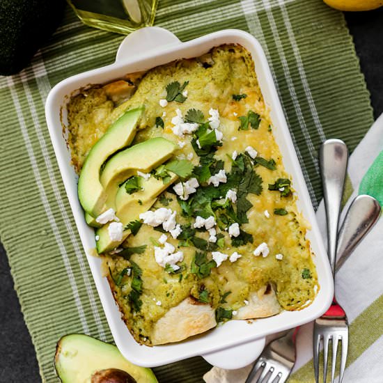 Avocado Chicken Suiza Enchilada