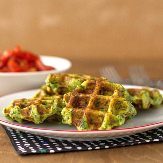 Potato & spinach waffles
